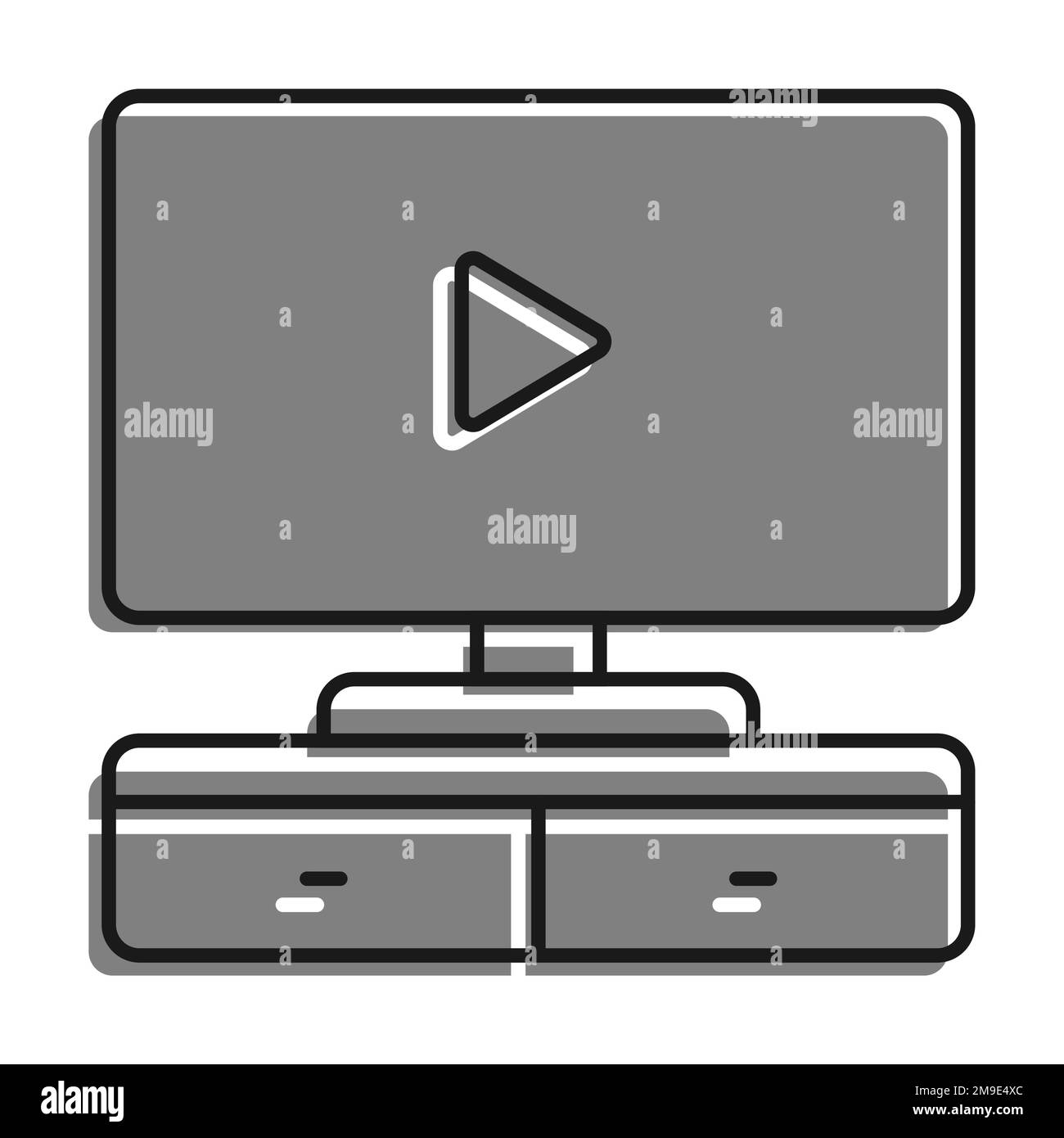 Linear filled with gray color icon. Flat Screen Tv On Home Theater