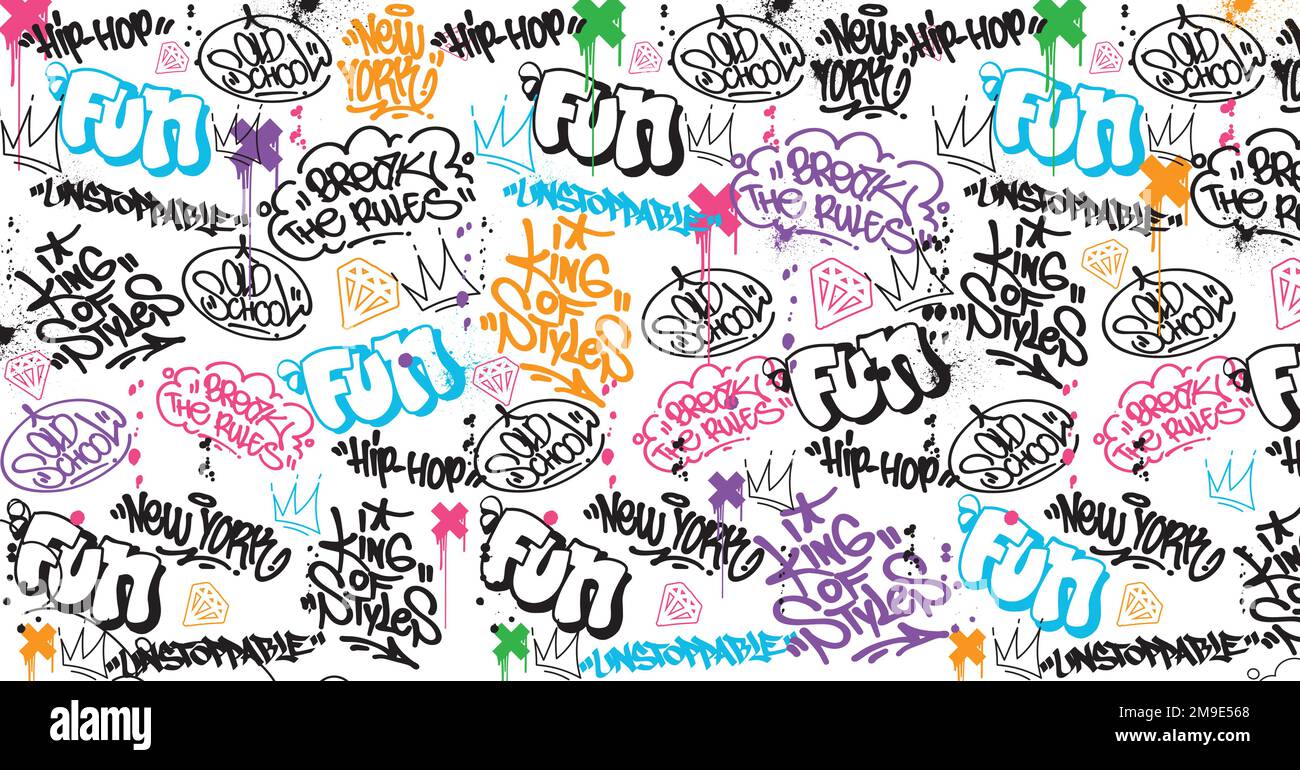 Abstract graffiti art background with scribble throwup and tagging