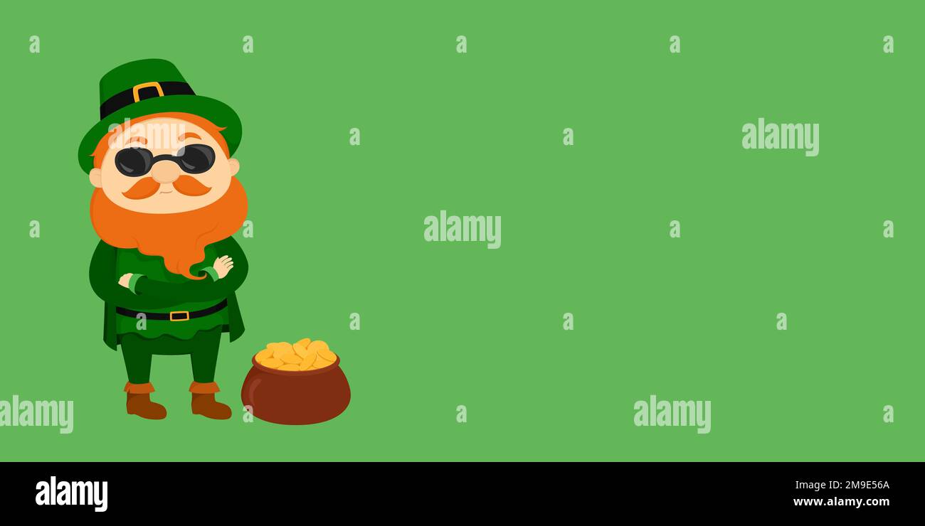 Saint Patrick's Day card with copy space. Vector illustration. Stock Vector
