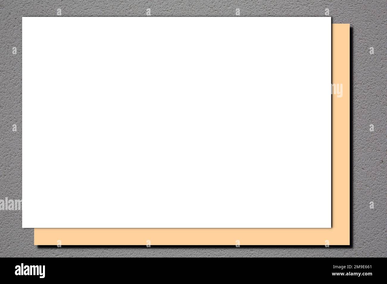 Rectangle Paper Top View Empty white horizontal rectangle paper poster mockup with envelope and ...