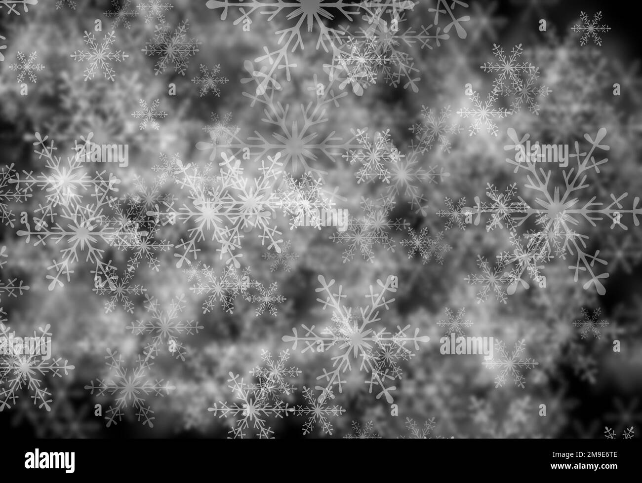 Snowflakes on black background Stock Photo