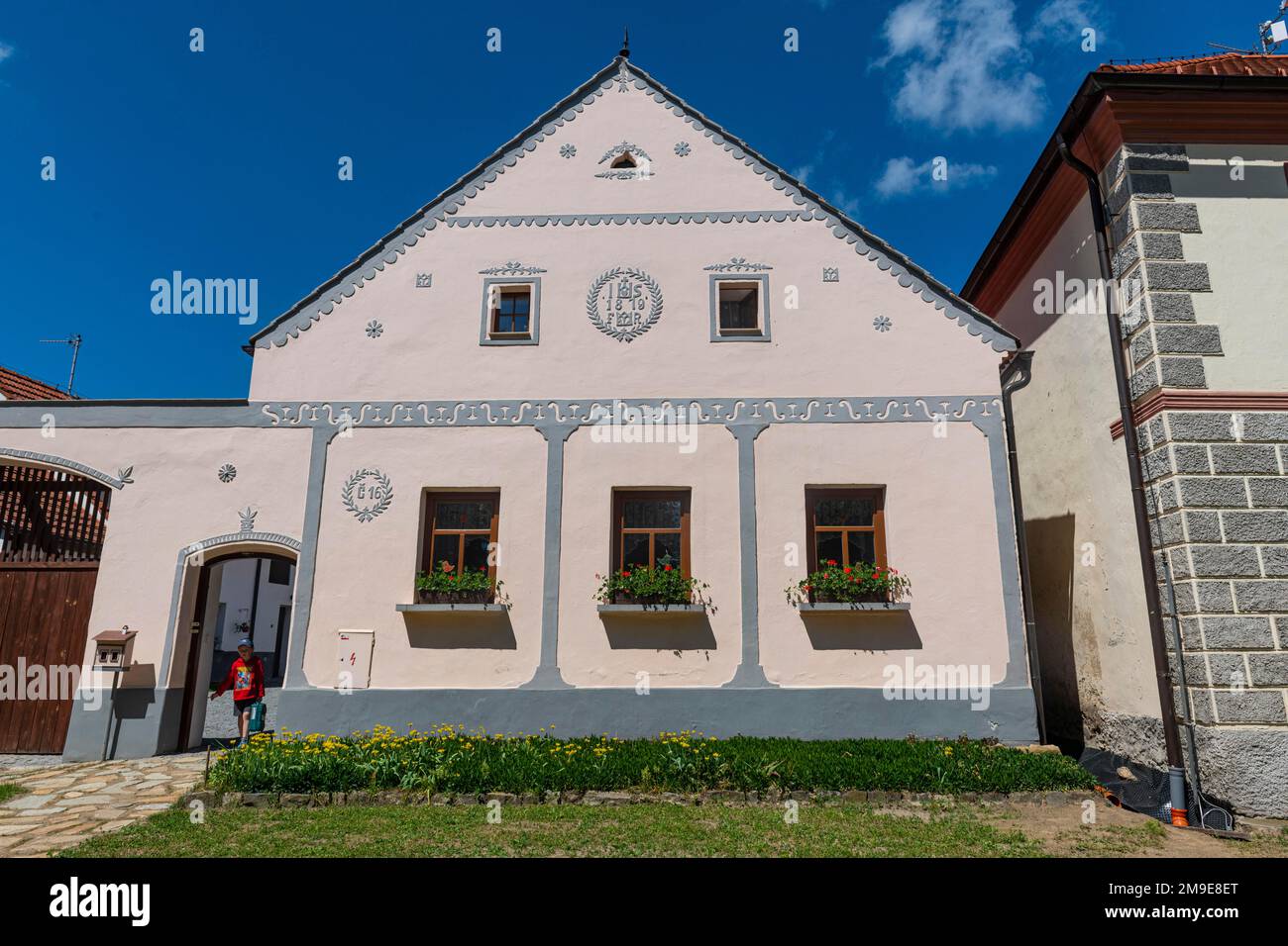 Unesco site historic village of Holasovice, Czech Republic Stock Photo