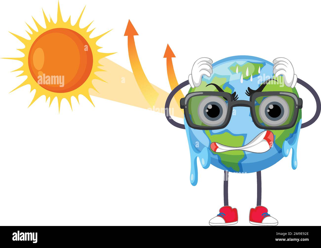 Melting earth from global warming illustration Stock Vector Image & Art ...