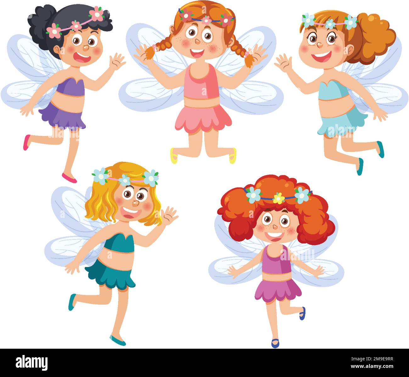 A set of cute fairy girls illustration Stock Vector Image & Art - Alamy
