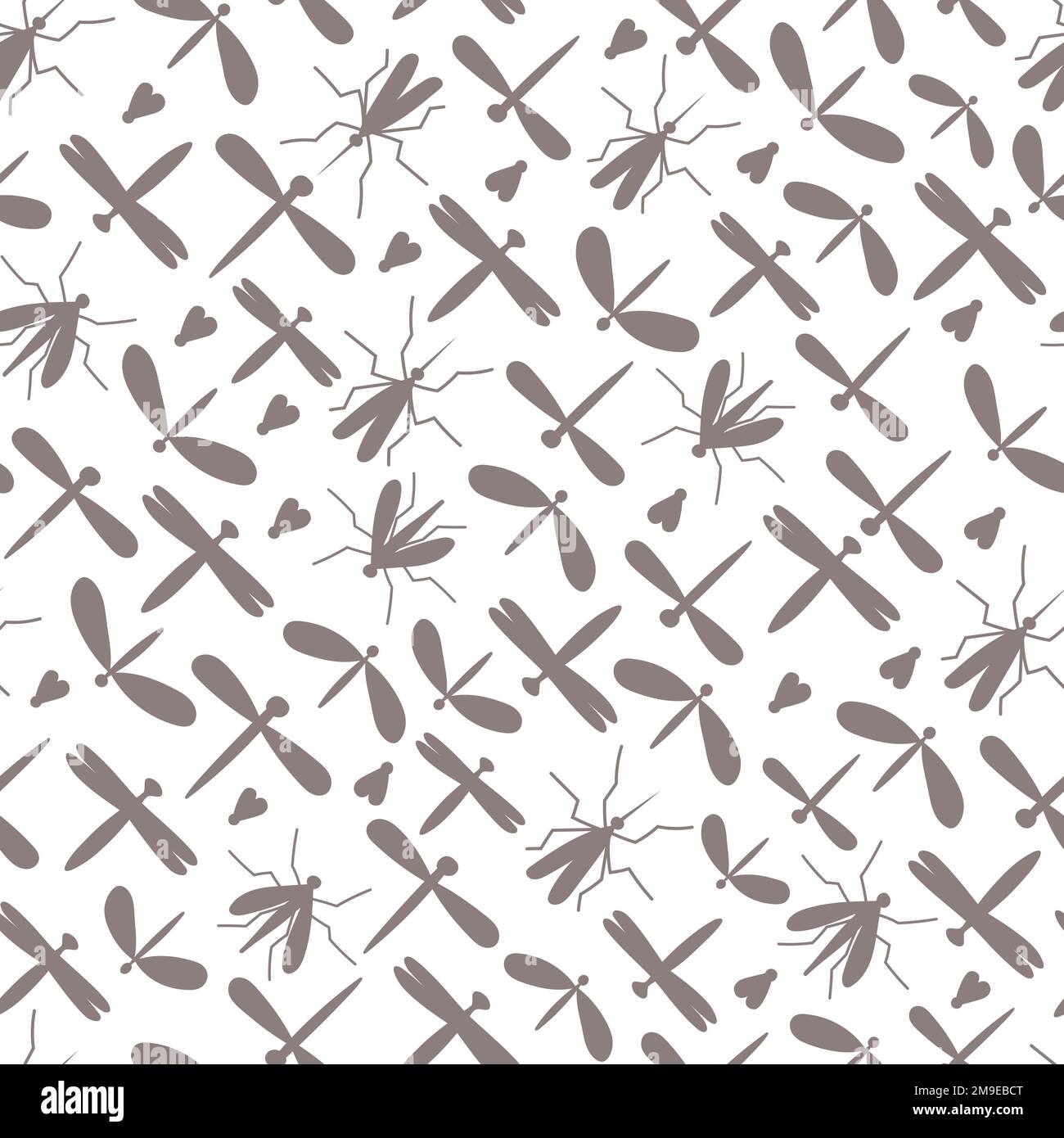 Vector seamless pattern with insects, bugs, hexapods shapes. Wild little forest animals. Stock Vector