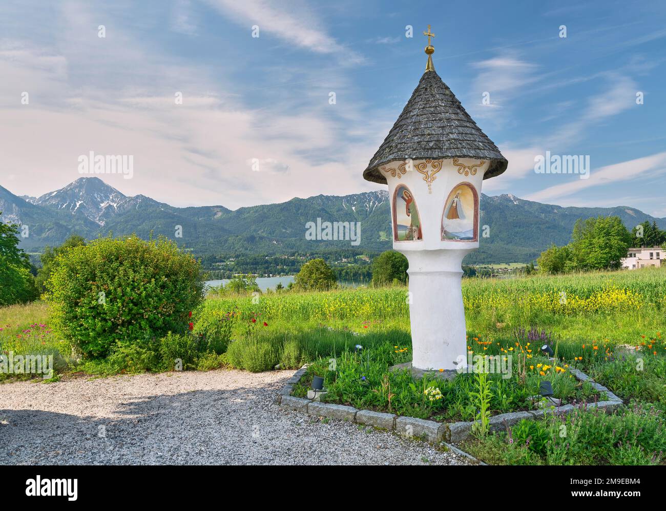 Romanesque wayside shrine at Lake Faak, Egger wayside shrine, Egg am Faaker See, Villach, Carinthia, Austria Stock Photo
