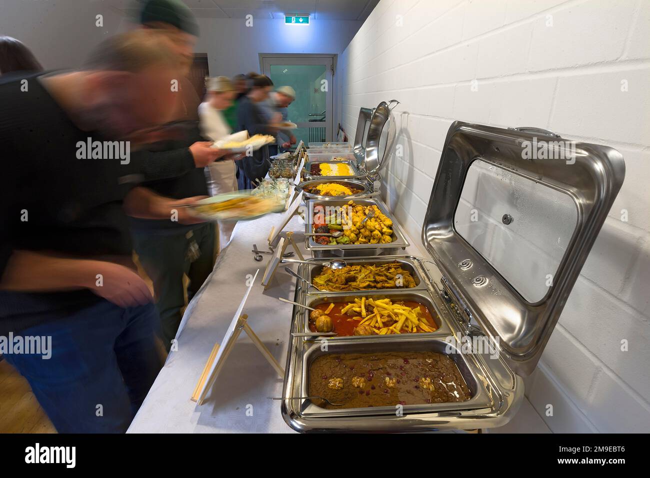 Guests at the Persian buffet at a party, Bavaria, Germany Stock Photo ...