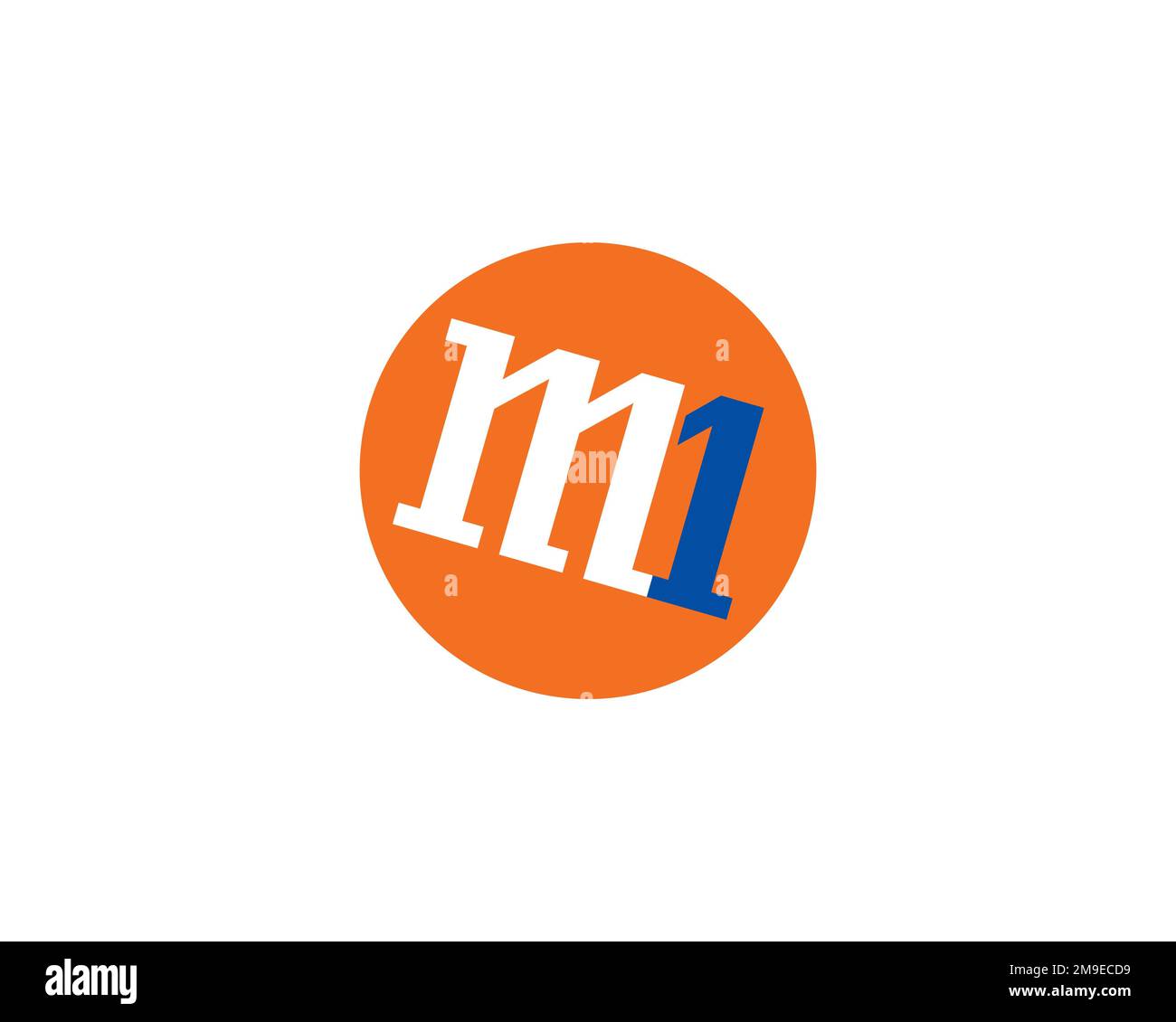 M1 Singaporean company, rotated logo, white background B Stock Photo ...