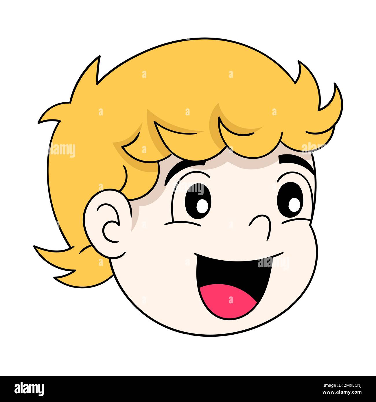 Happy handsome blonde man cartoon hires stock photography and images