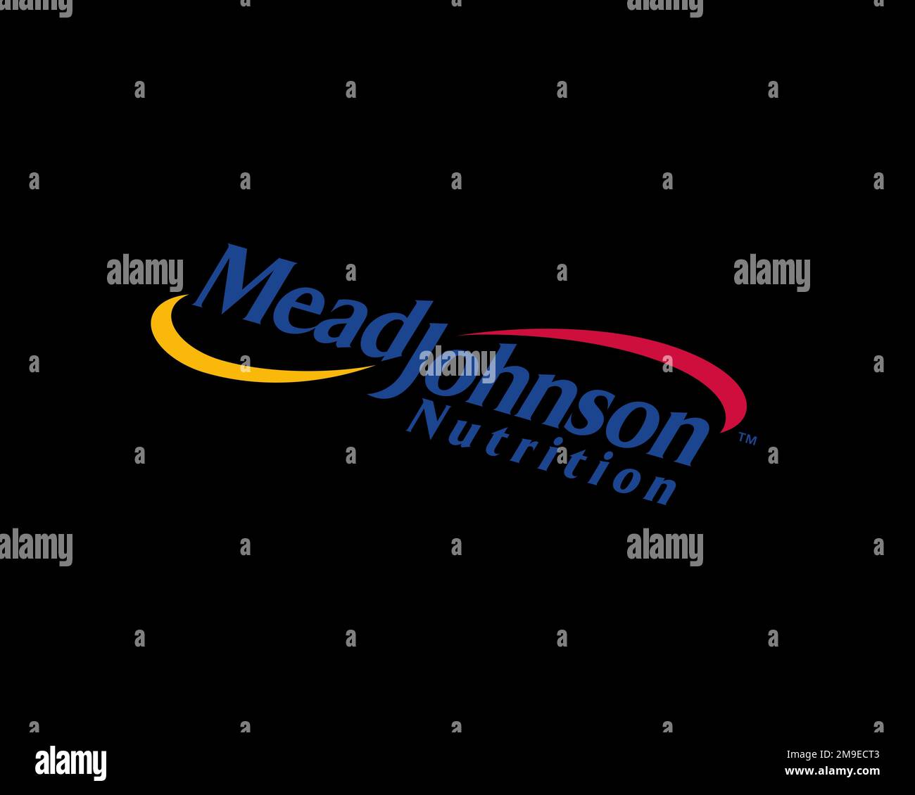Mead Johnson, rotated logo, black background B Stock Photo Alamy