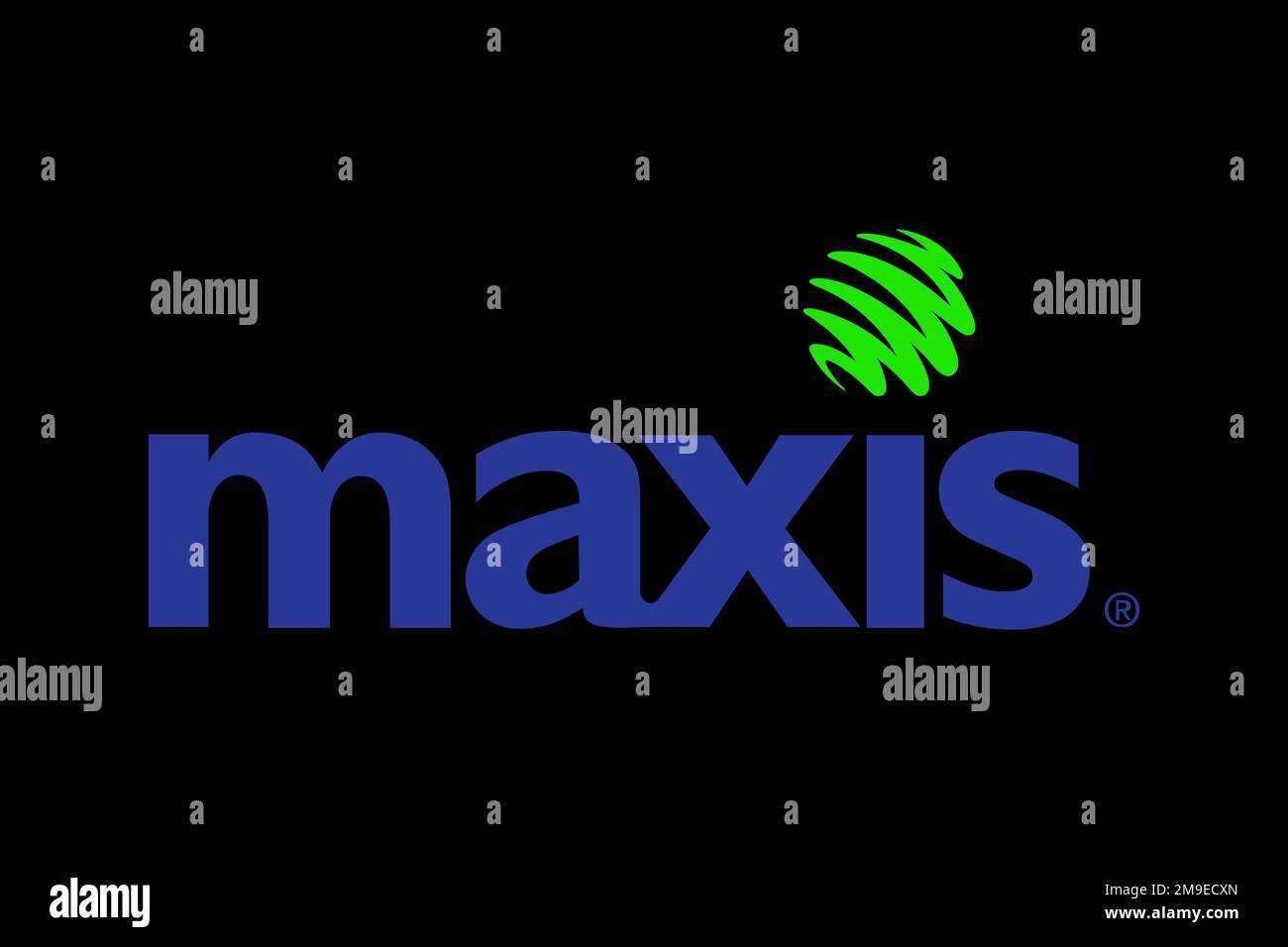 Maxis Communications, Logo, Black background Stock Photo - Alamy
