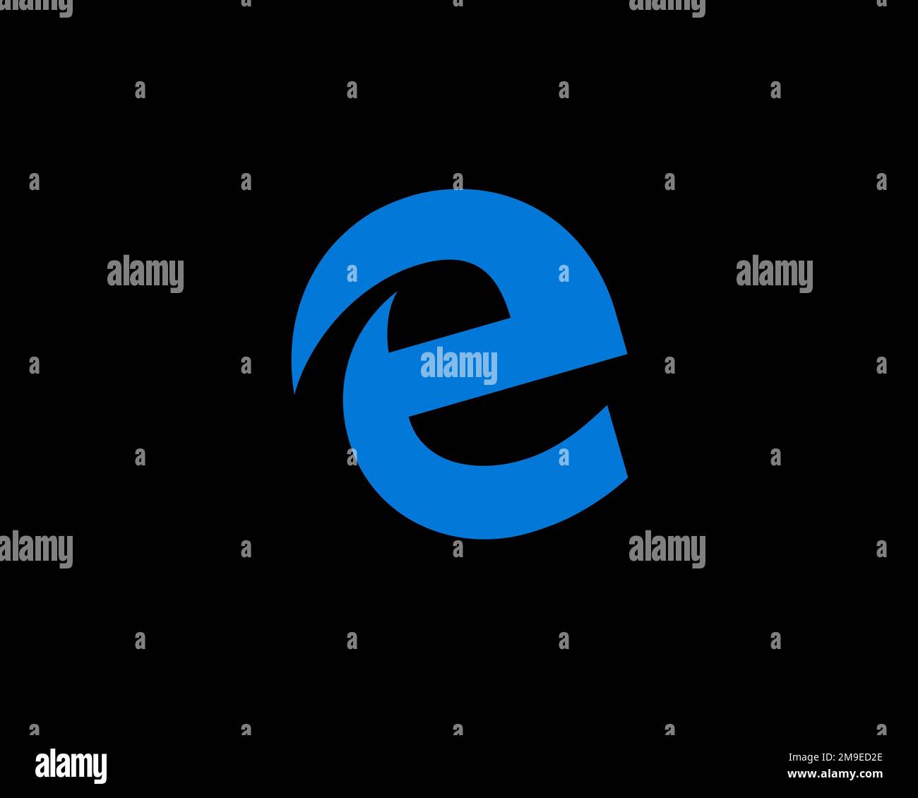 Microsoft Edge, rotated logo, black background Stock Photo Alamy