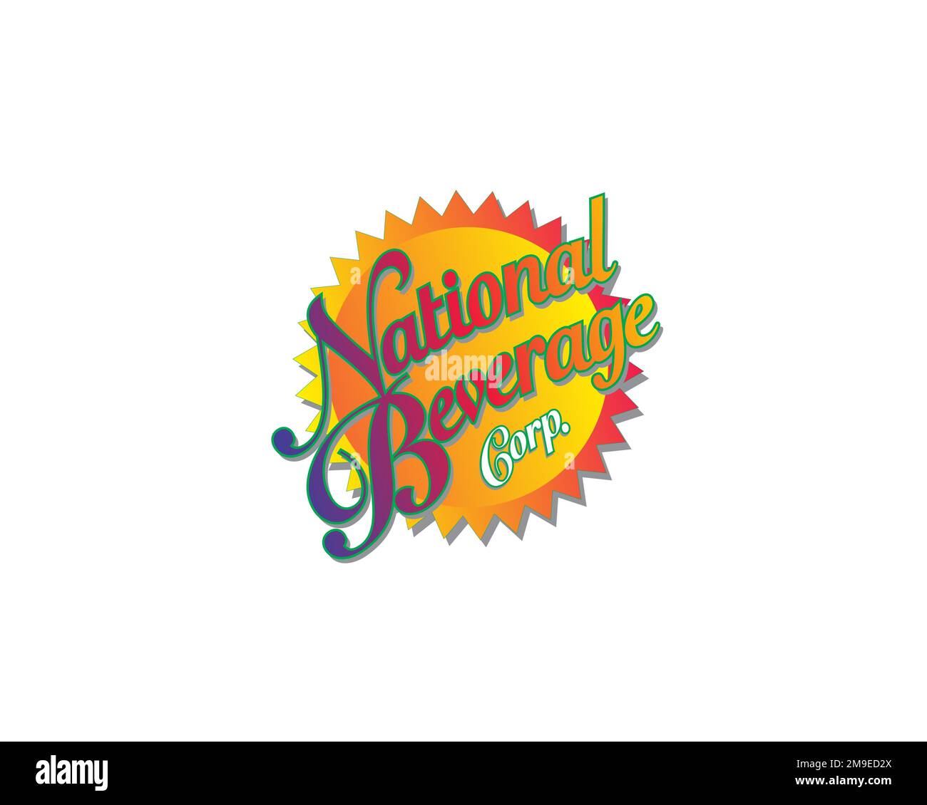 National beverage company, rotated logo, white background Stock Photo