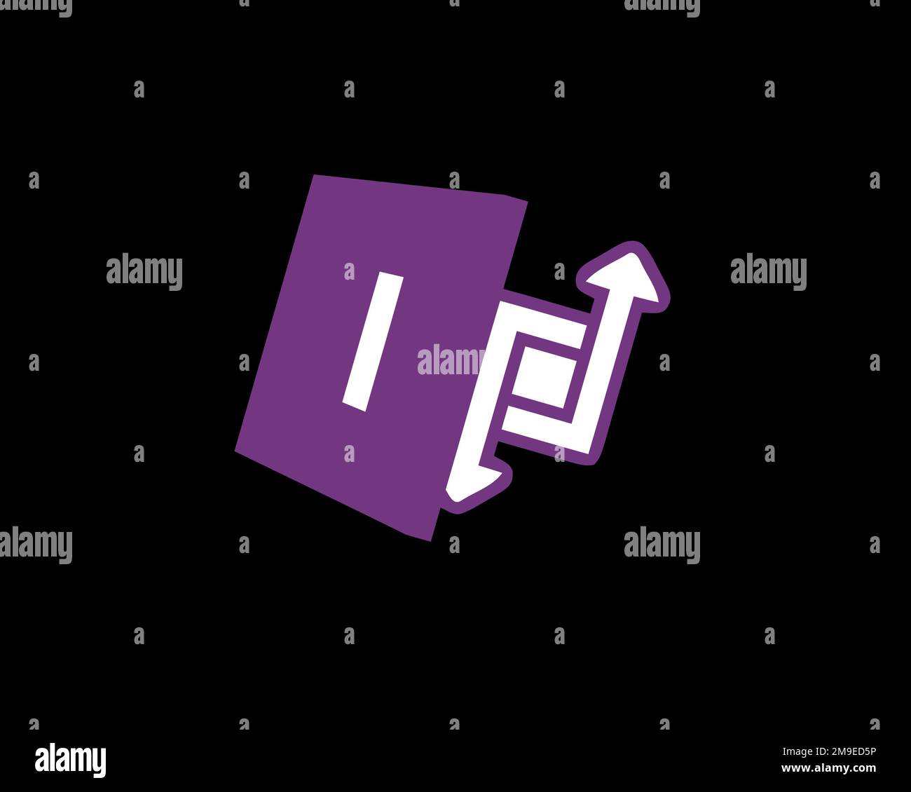Microsoft InfoPath, rotated logo, black background B Stock Photo - Alamy