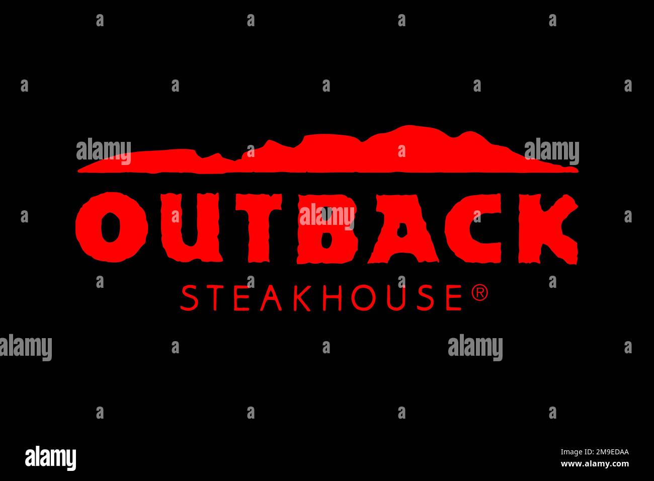 Outback Steakhouse, Logo, Black Background Stock Photo Alamy