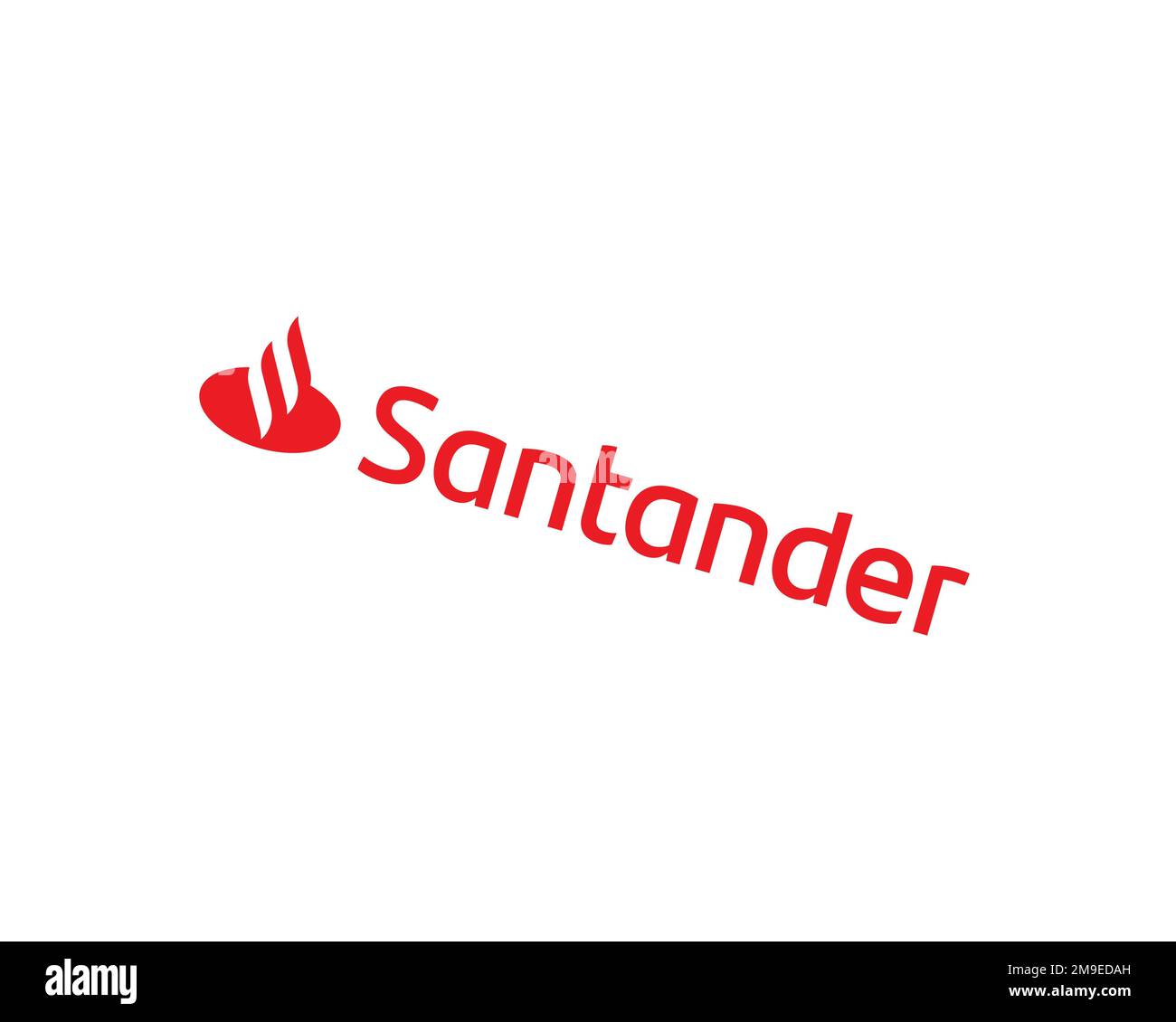 Santander Bank, rotated logo, white background B Stock Photo Alamy