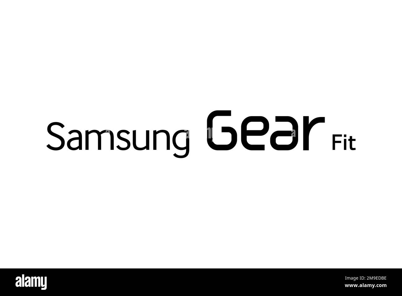 Samsung Gear Fit, Logo, White Background Stock Photo