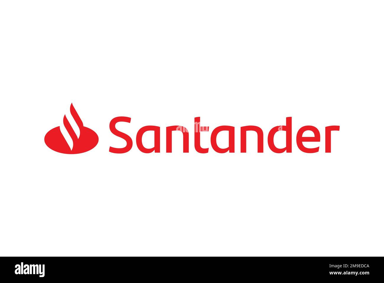 Santander bank logo white background stock photo alamy