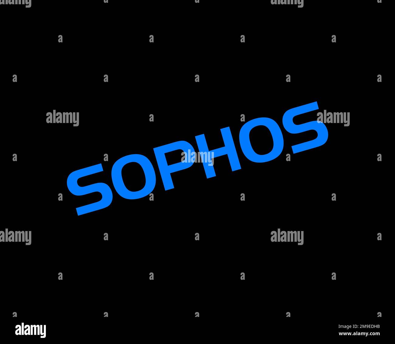 Sophos, rotated logo, black background Stock Photo - Alamy