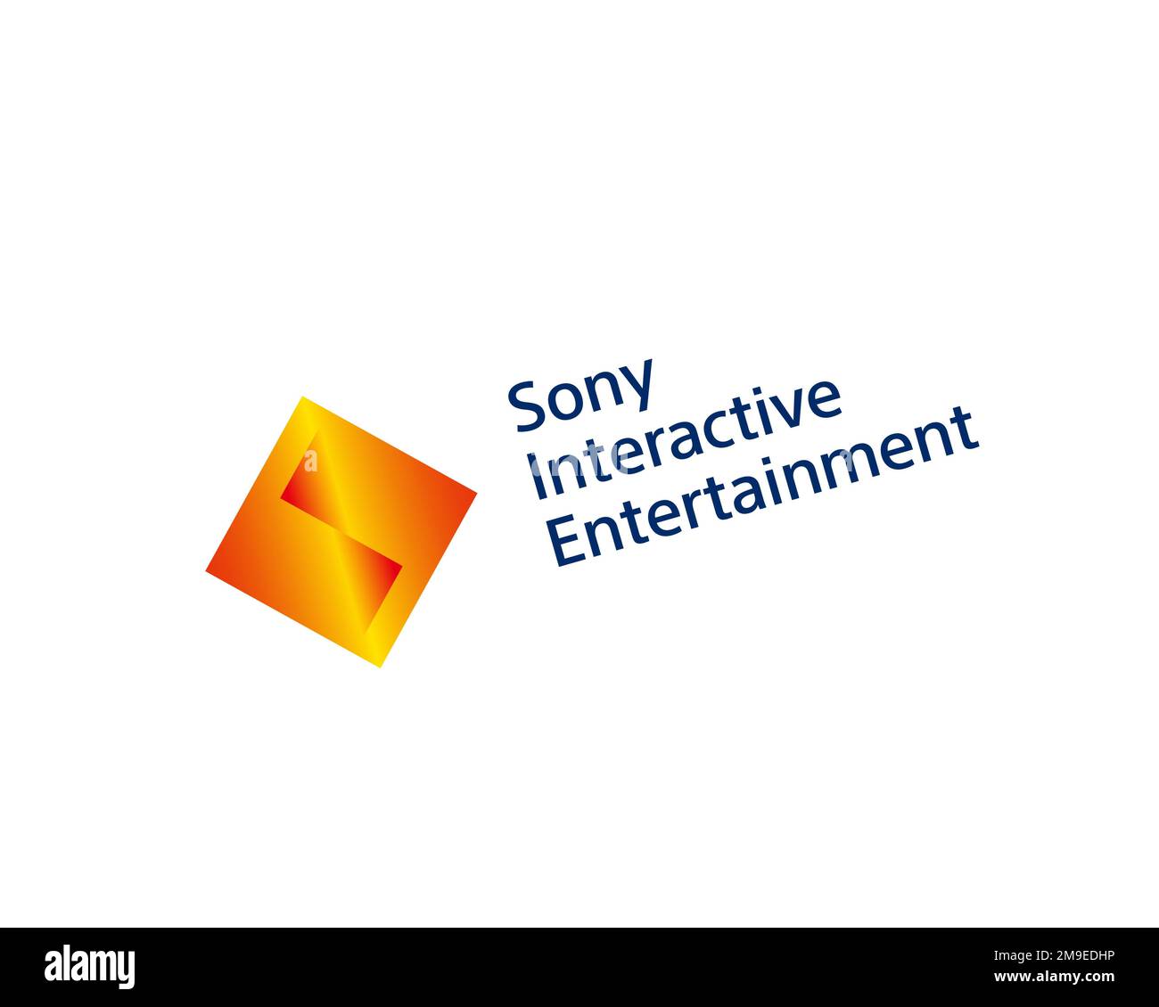 Sony Interactive Entertainment company, rotated logo, white background Stock Photo