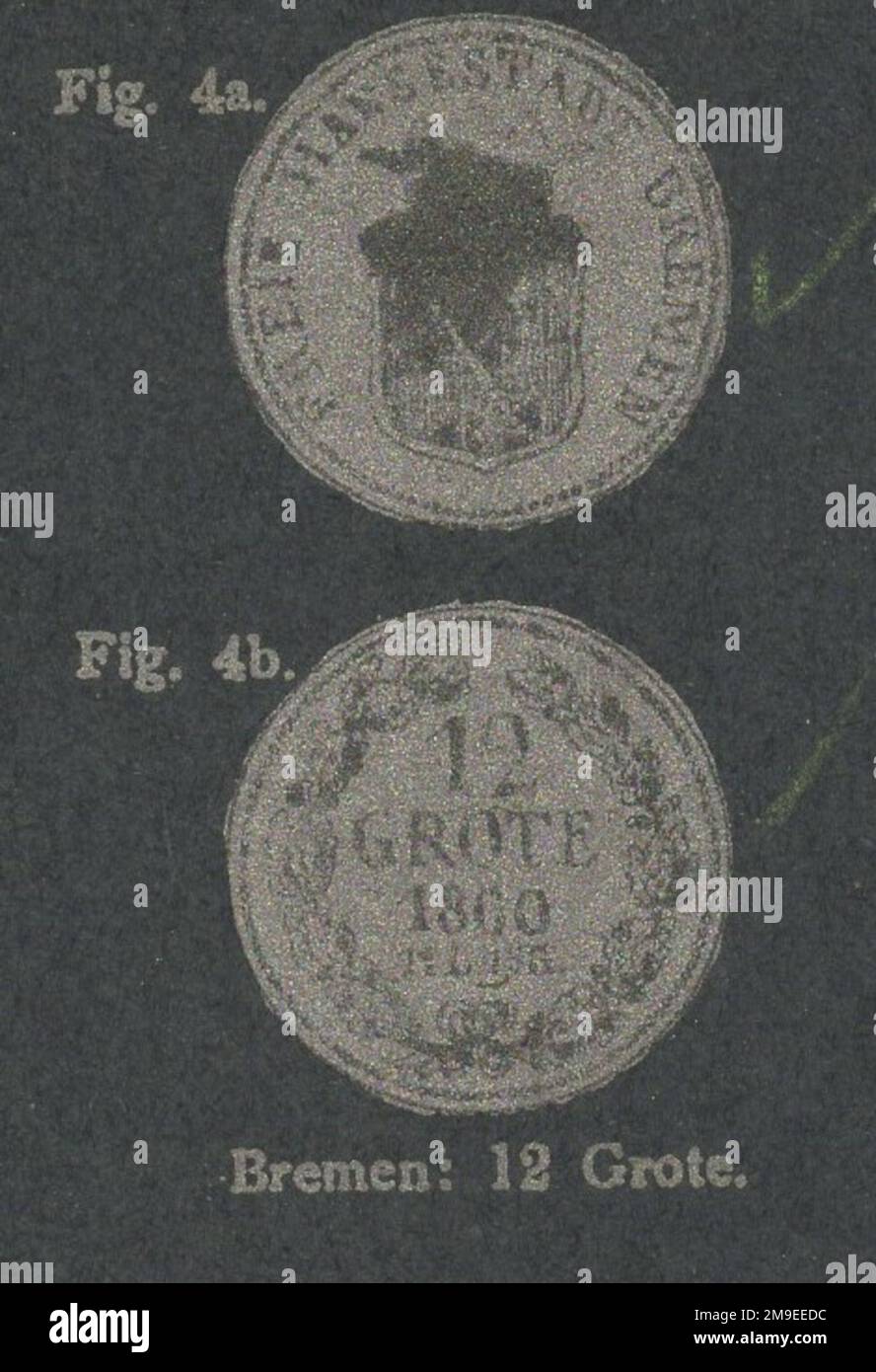 Antique 19th century germany numismatic illustrated coin catalogue with ...