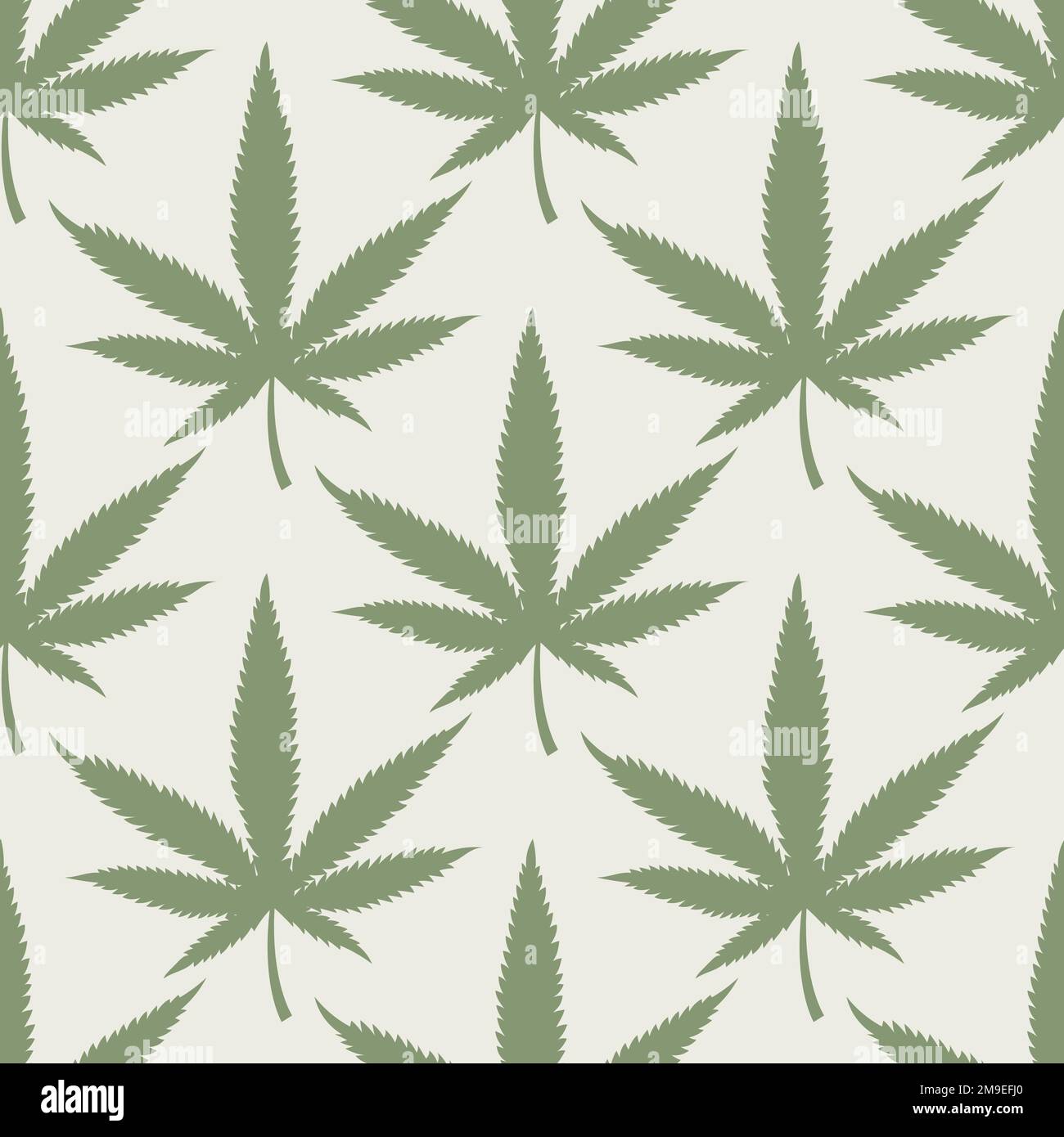 Cannabis seamless pattern. Marijuana leaves hemp background. Vector Stock Vector