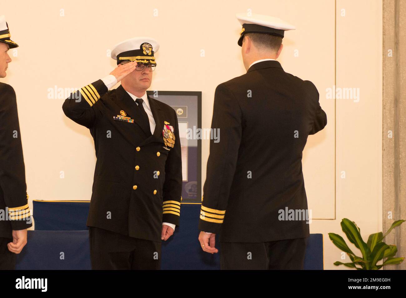 KINGS BAY, Ga. (May 19, 2022) Cmdr. Ben Pollock (right), outgoing ...