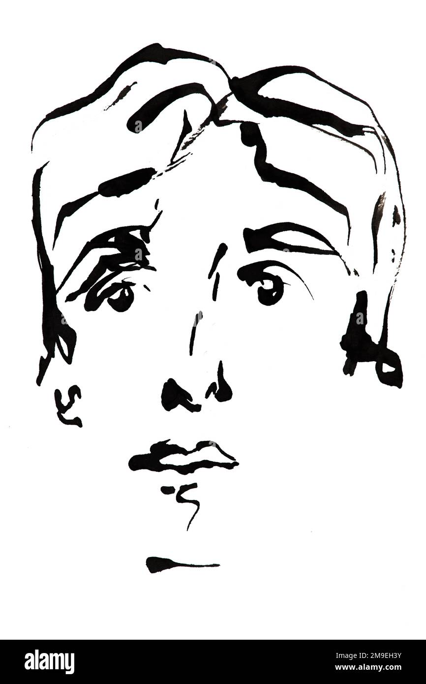 Portrait de Oscar Wilde / dessin de Ewa Klos ©Ewa KLOS/opale.photo Stock Photo