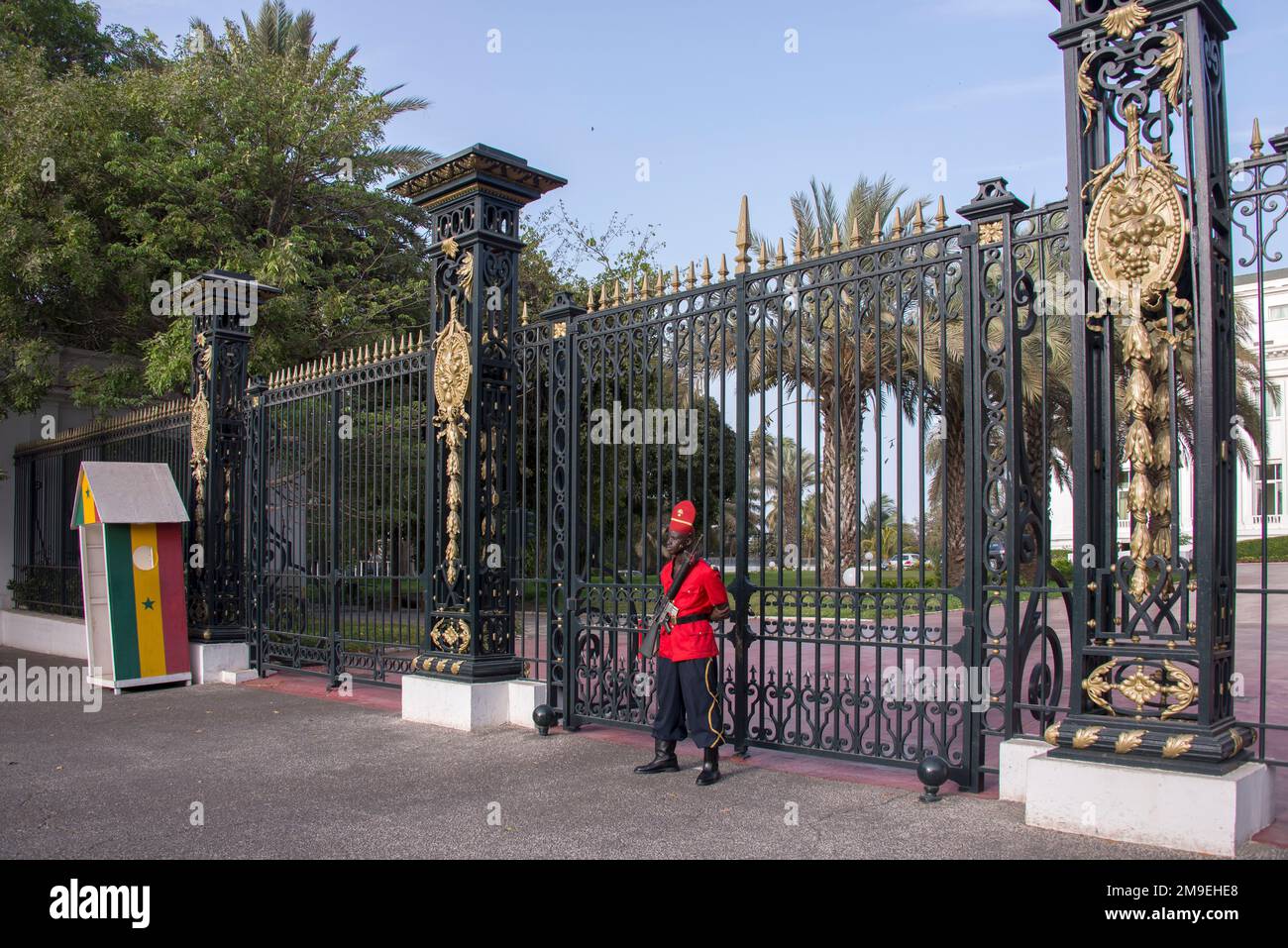 Entrance to the Presidential Palace in Dakar, Senegal Stock Photo