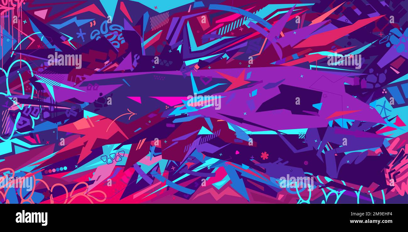 Trendy Metaverse Cyber Colorful Abstract Urban Street Art Graffiti