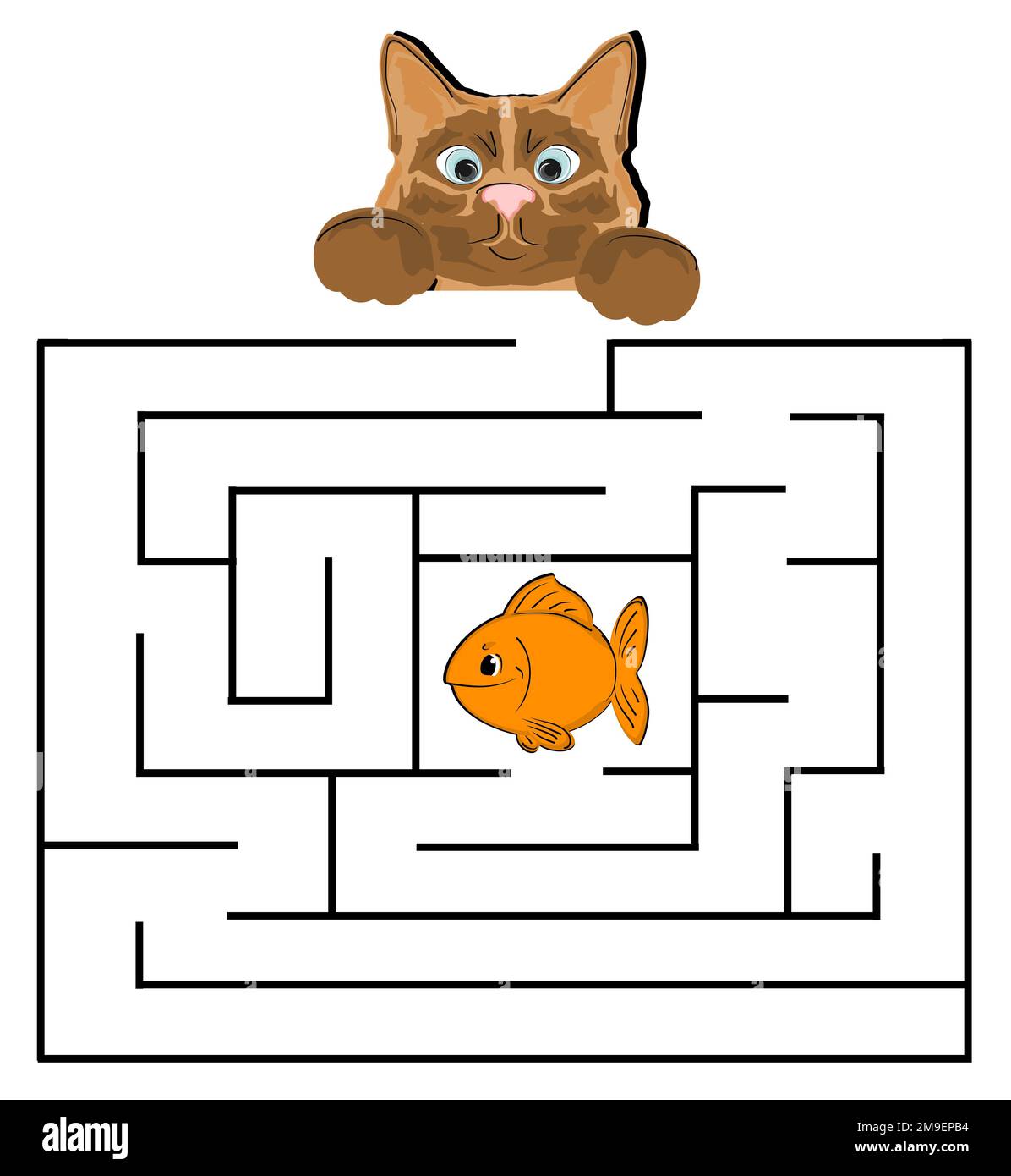 labyrinth with cat Stock Photo