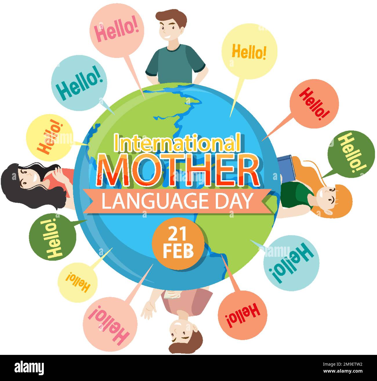 International mother language day banner illustration Stock Vector