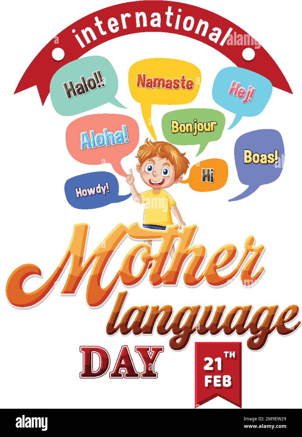 International mother language day banner design illustration Stock