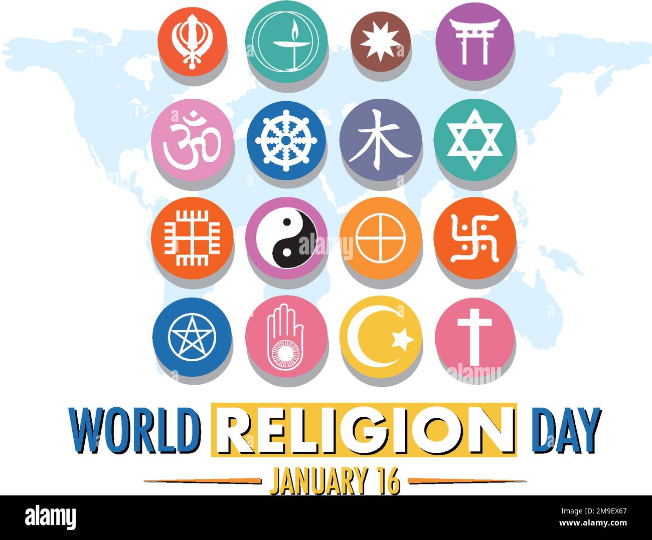 World Religion Day Banner Design illustration Stock Vector Image & Art