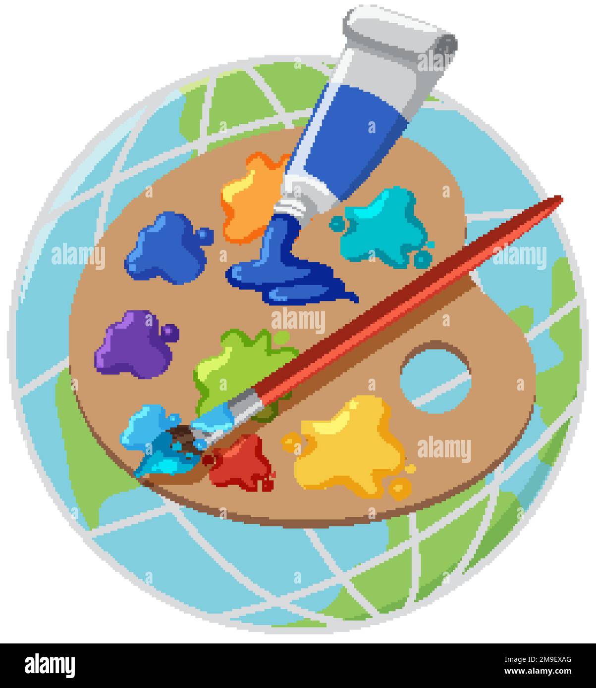 Paint brush and color palette illustration Stock Vector Image & Art Alamy