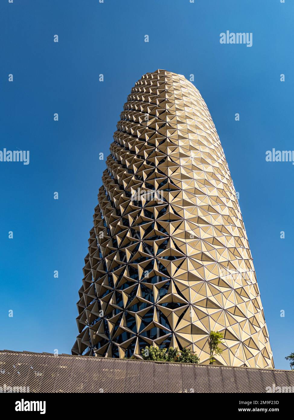 Al Bahr Towers in Abu Dhabi, the head office of Al Hilal Bank. The towers feature the worlds largest computerised dynamic facade Stock Photo
