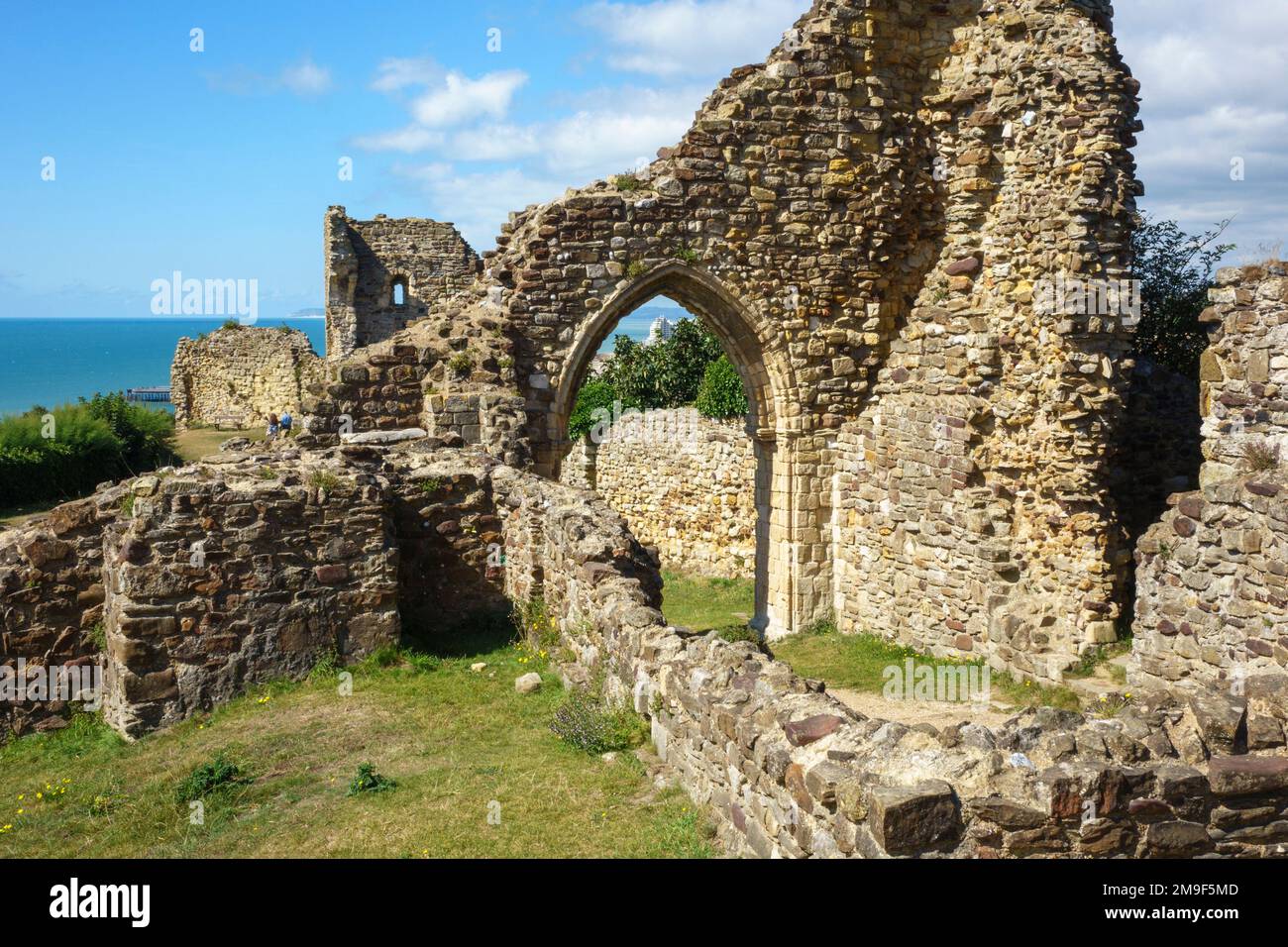 Hastings Castle ruins, East Sussex, UK Stock Photo