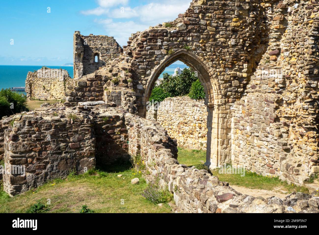 Hastings Castle ruins, East Sussex, UK Stock Photo