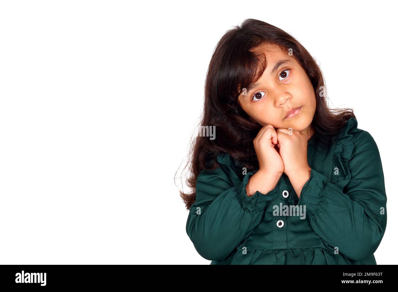 Cute Asian little girl on white background Stock Photo