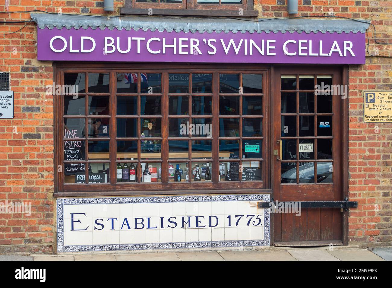 Cookham, Berkshire, UK. 26th June, 2022. The Old Butcher's Wine Cellar in Cookham. Credit: Maureen McLean/Alamy Stock Photo