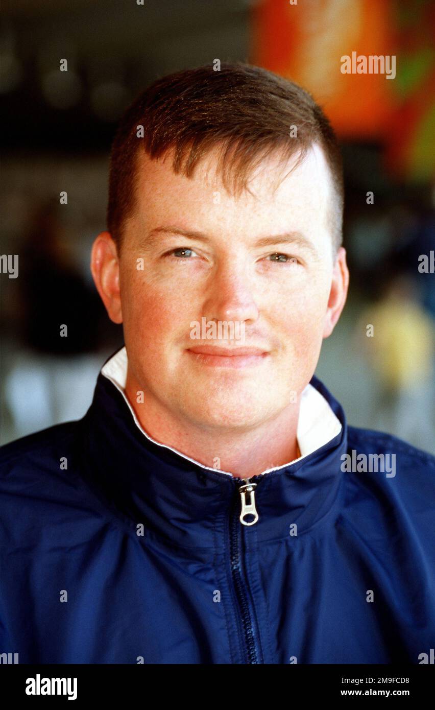 Straight on close-up shot of US Army STAFF Sergeant Ken Johnson on September 17th, 2000. Ken is from the US Army's Marksmanship Unit at Fort Benning, Georgia. In the 2000 Sydney Olympics, SSG Johnson competes in the Men's Air Rifle Competition. Base: Sydney State: New South Wales Country: Australia (AUS) Stock Photo