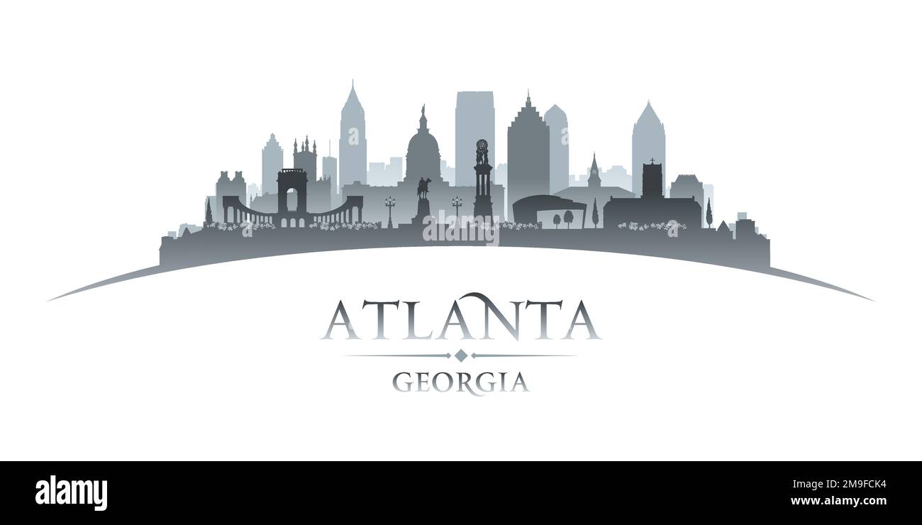 Atlanta Georgia city skyline silhouette. Vector illustration Stock Vector