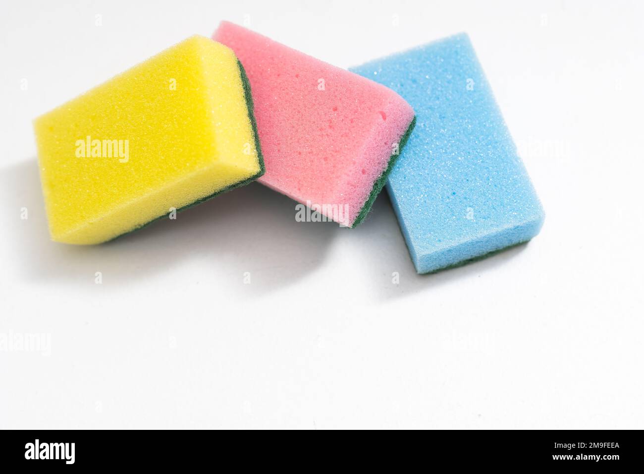 cleaning sponges on a white background, Stock image