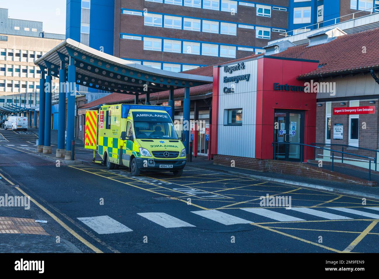 Stockton on Tees, UK. 18th January 2023.Nurses at South Tees NHS Hospital Trust have joined the National strike action but no sign of any striking nurses at North Tees Hospital today. David Dixon, Alamy Stock Photo