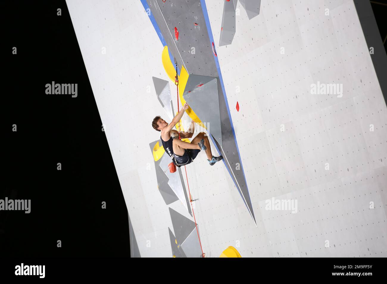 AUG 5, 2021 - TOKYO, JAPAN: Nathaniel COLEMAN of United States competes in the Sport Climbing Men's Combined Lead Final at the Tokyo 2020 Olympic Game Stock Photo