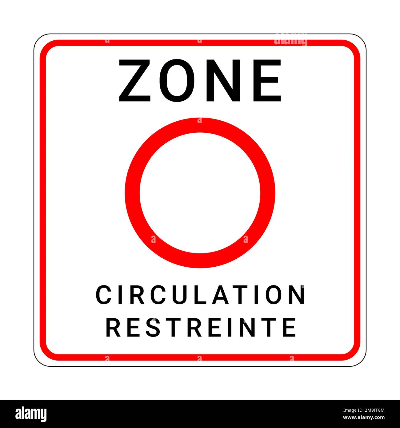 Restricted traffic area called ZCR zone circulation restreinte in