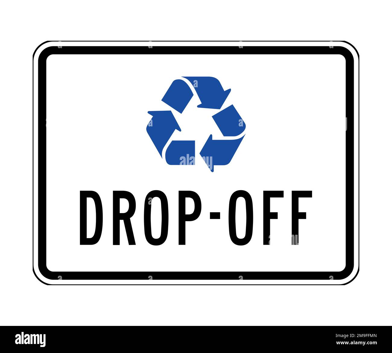 Drop off area for recycling road sign stock photo alamy