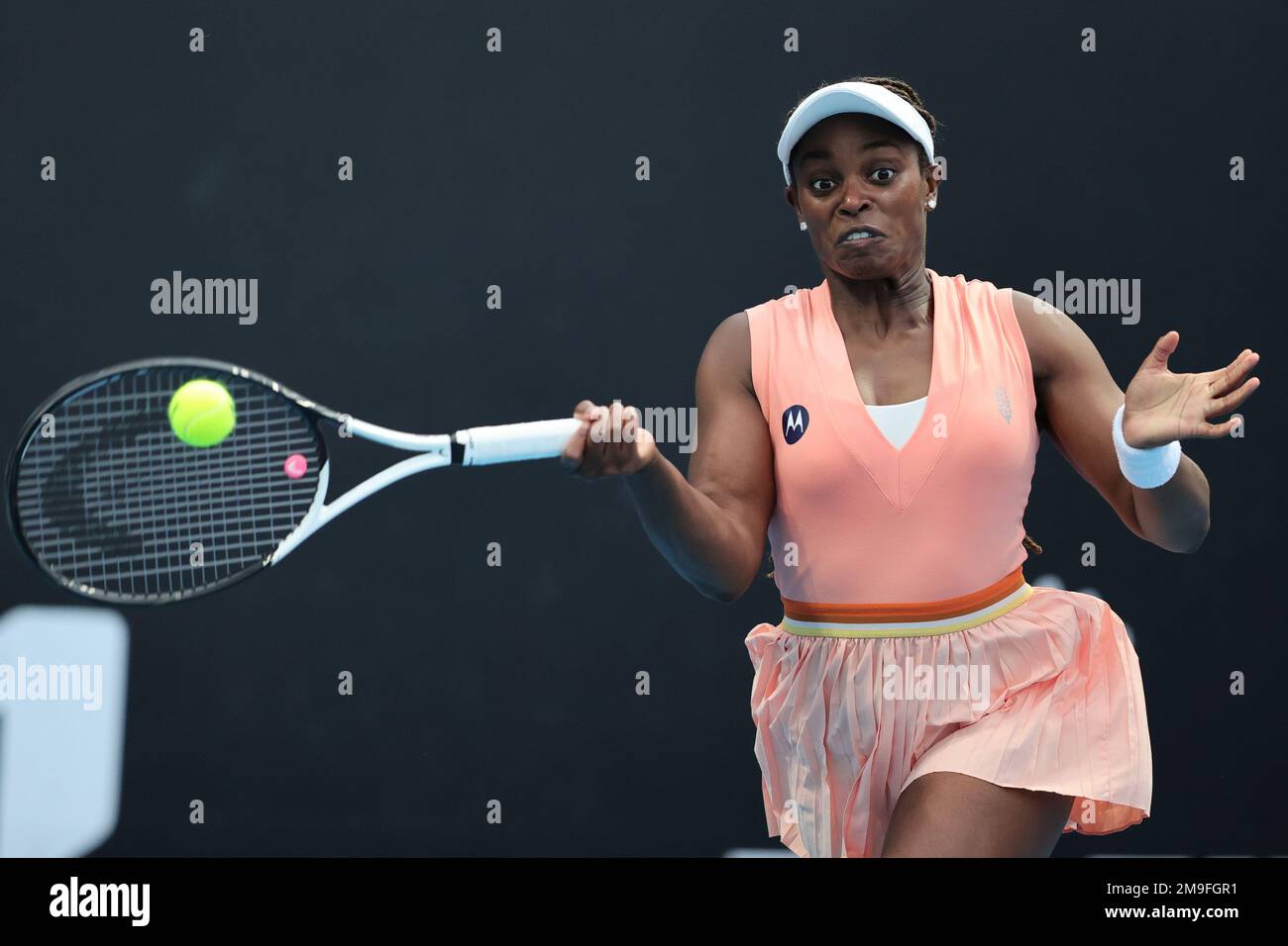 Melbourne, Australia. 18th Jan, 2023. Sloane Stephens of USA in action  during round 2 match between Sloane Stephens of USA and Anastasia Potapova  Day 3 at the Australian Open Tennis 2023 at