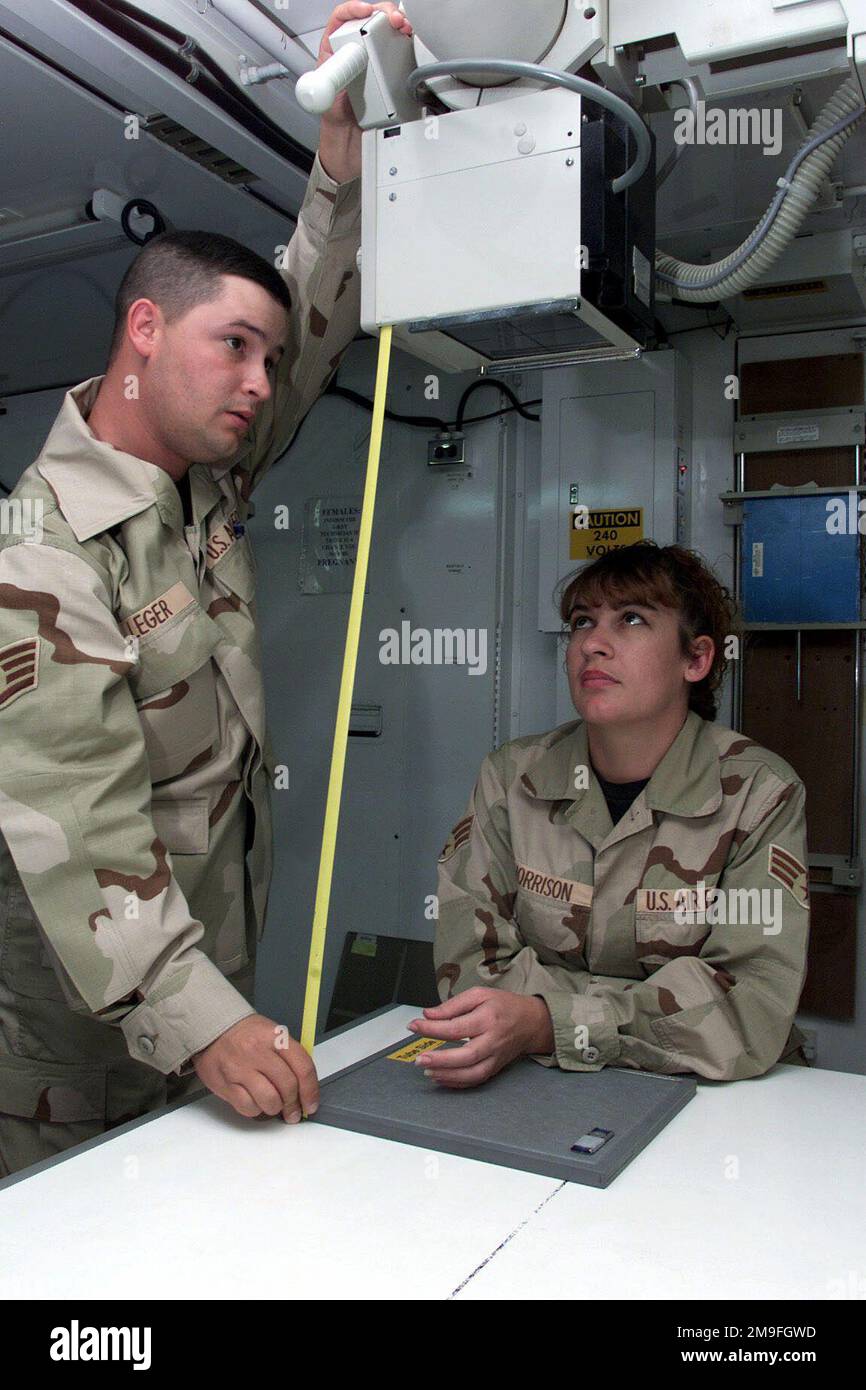 US Air Force STAFF Sergeant John Leger, a radiology technician from the