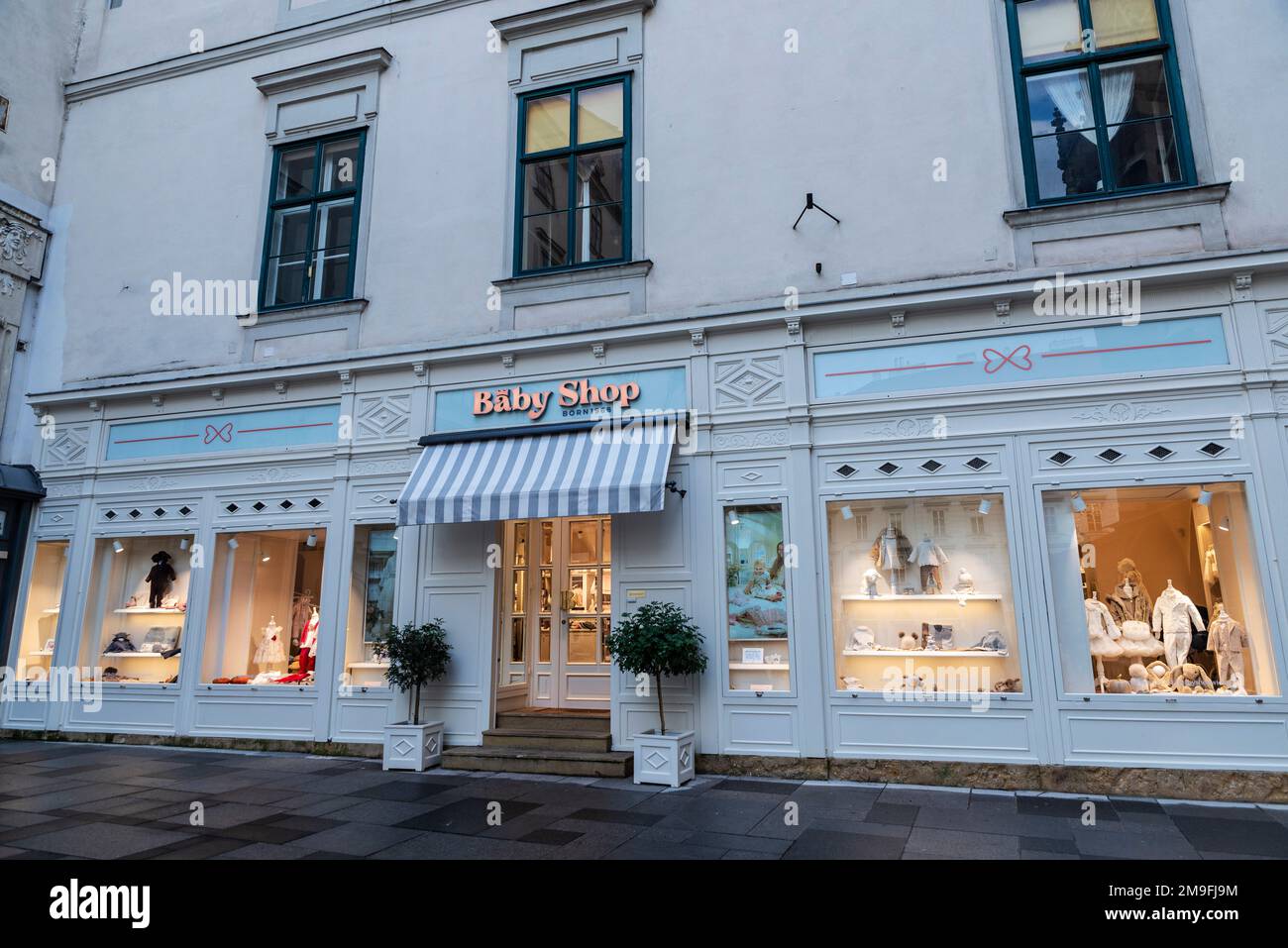 Vienna, Austria October 14, 2022 Display of Baby shop, clothing